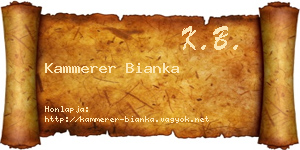 Kammerer Bianka névjegykártya